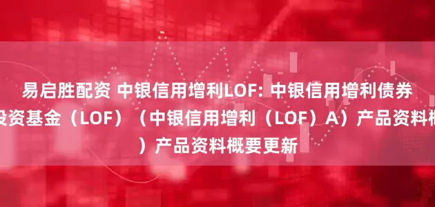 易启胜配资 中银信用增利LOF: 中银信用增利债券型证券投资基金(LOF)(中银信用增利(LOF)A)产品资料概要更新